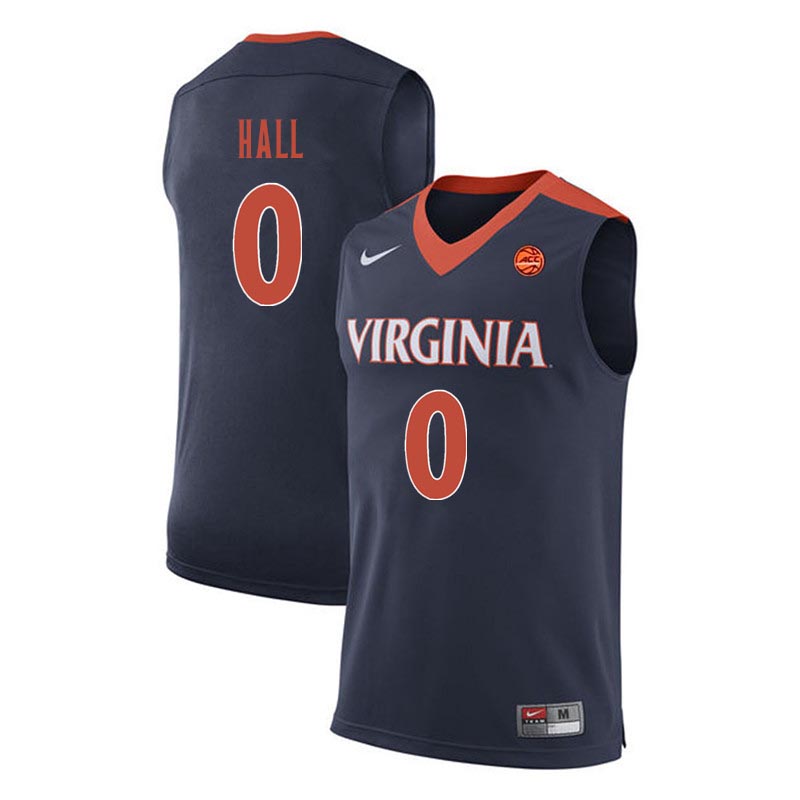 Men Virginia Cavaliers #0 Devon Hall College Basketball Jerseys-Navy